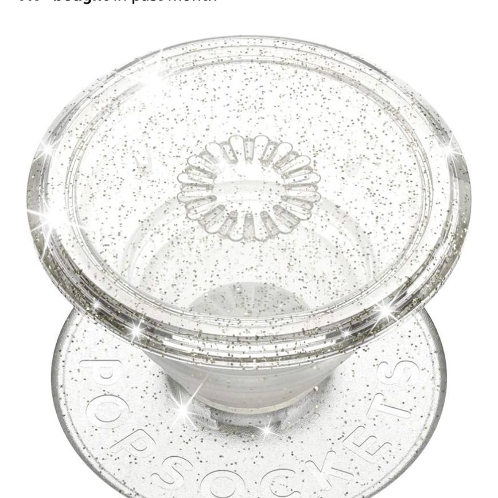 PopSocket Clear with Silver Glitter